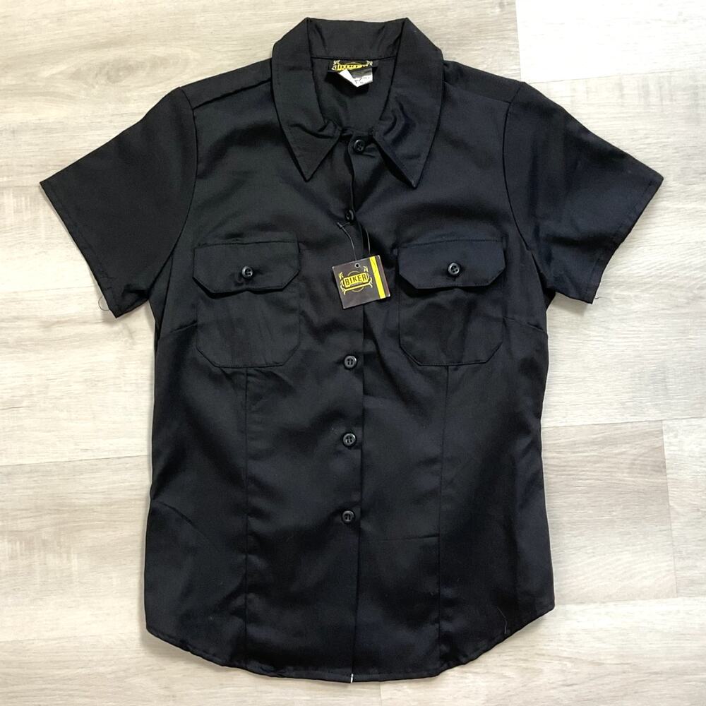 Biker Clothing Company Boys Large Short Sleeve Button Down Work Shirt NWT